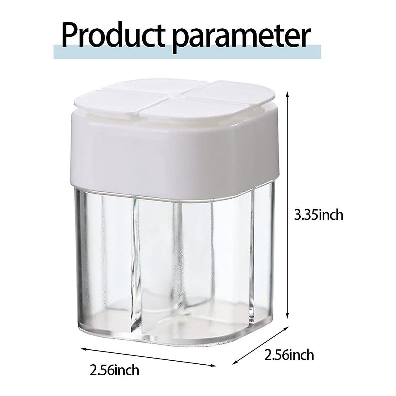 2 Pcs Spice Containers,4 Grid Seasoning Jars,kitchen Picnic