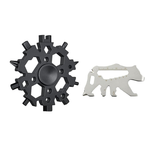 22-in-1 Snowflake Multitool with Multitool Card Wrench Gift for Men A
