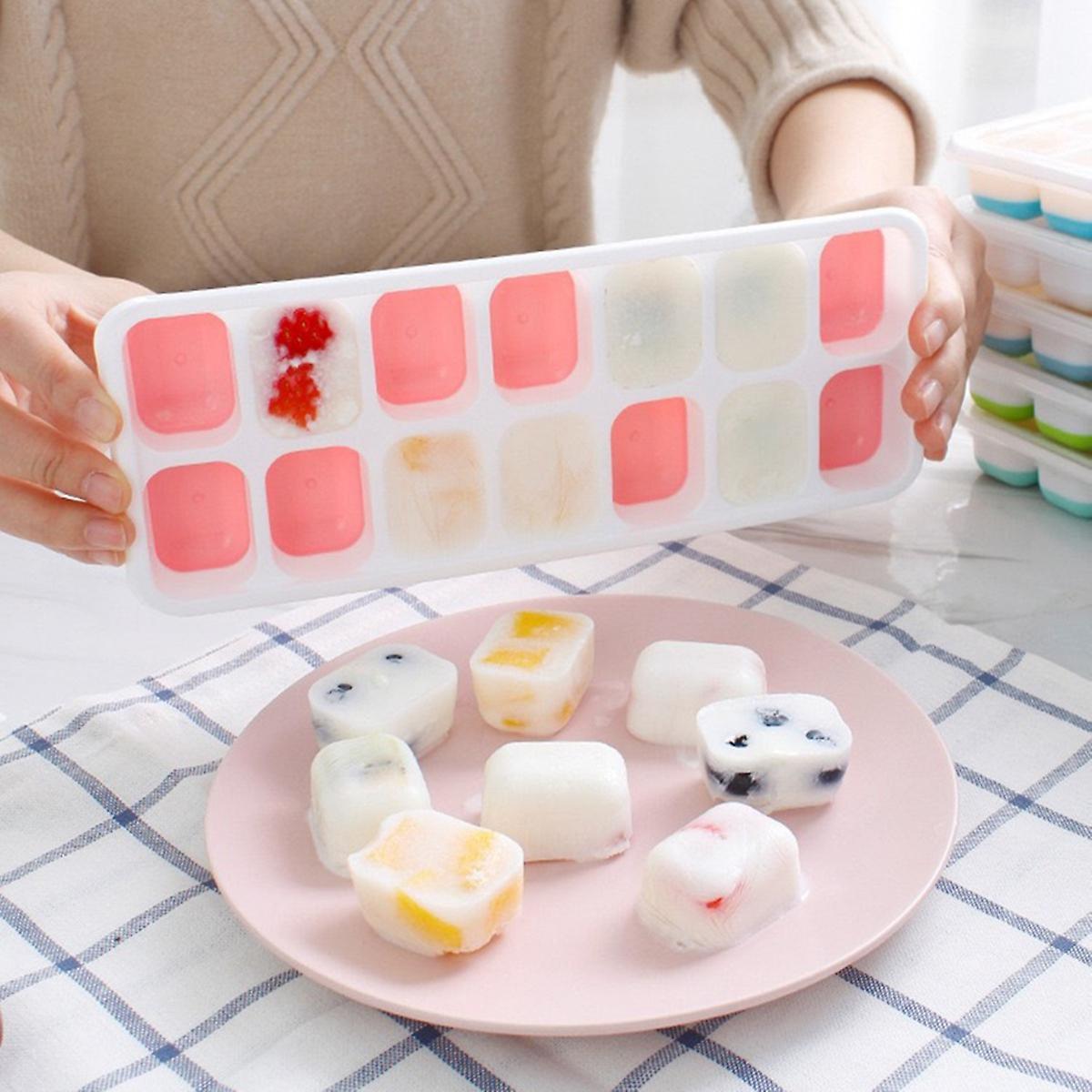4 Pieces Of Easy-to-release Silicone and Flexible 14 Ice-cube-tray