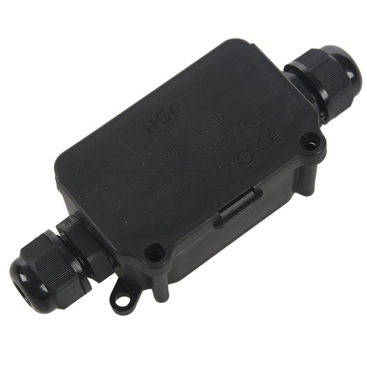 Ip66 2 Cable Black Plastic Connector Gland Electrical Junction Box