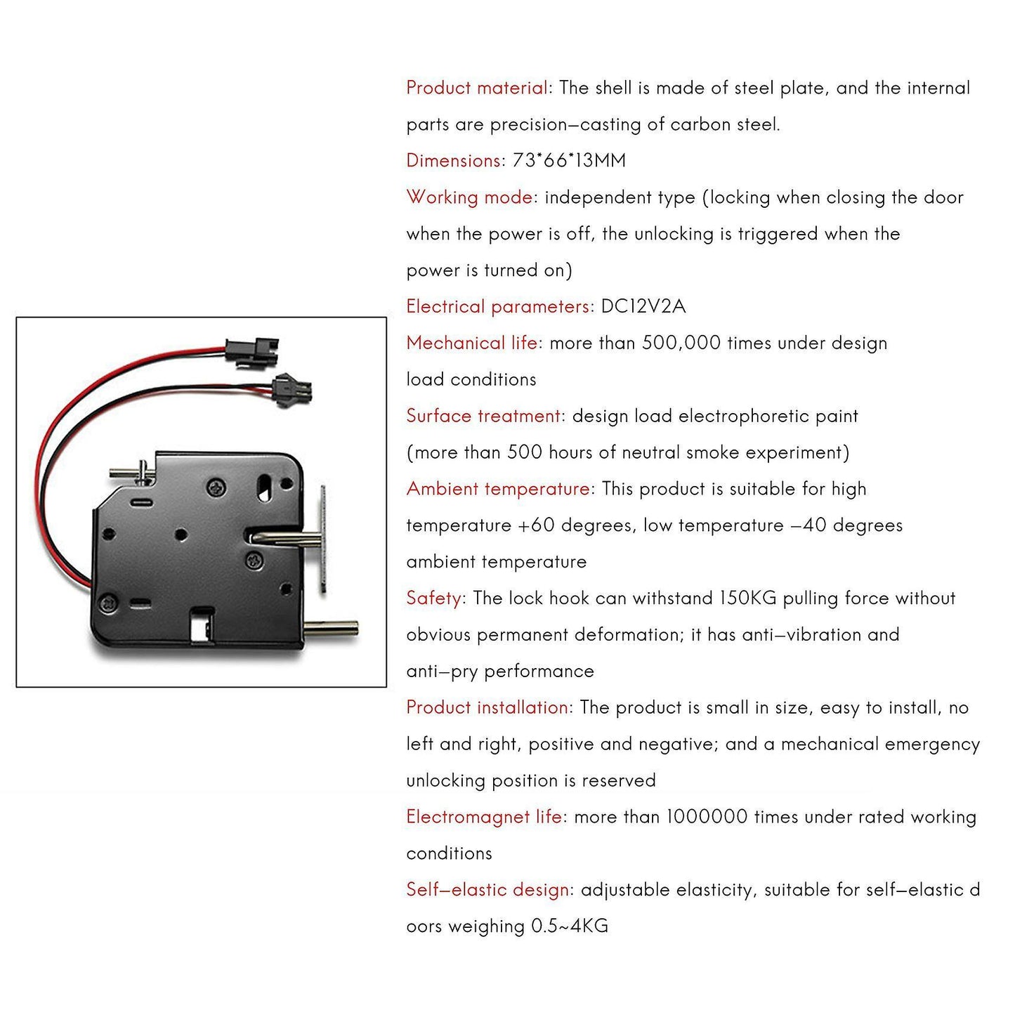 12v 2a Intelligent Electronic Control Electromagnetic Lock, Locker