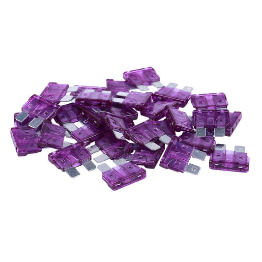 30pcs Purple 3amp Blade Fuses Set for Vehicle Car Auto