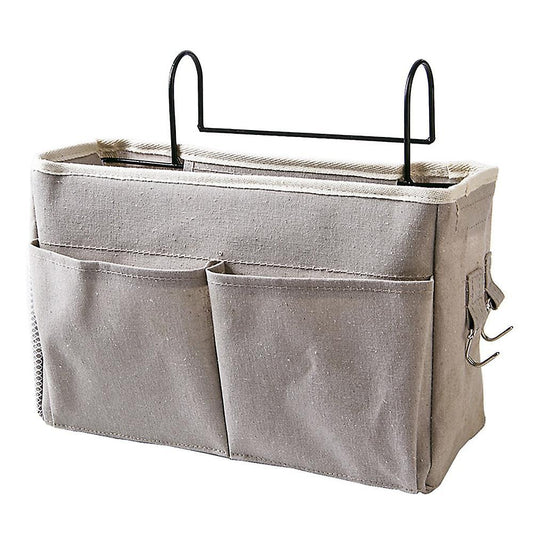 Bedside Hanging Pocket Bedside Storage Caddy Organizer Holder,white