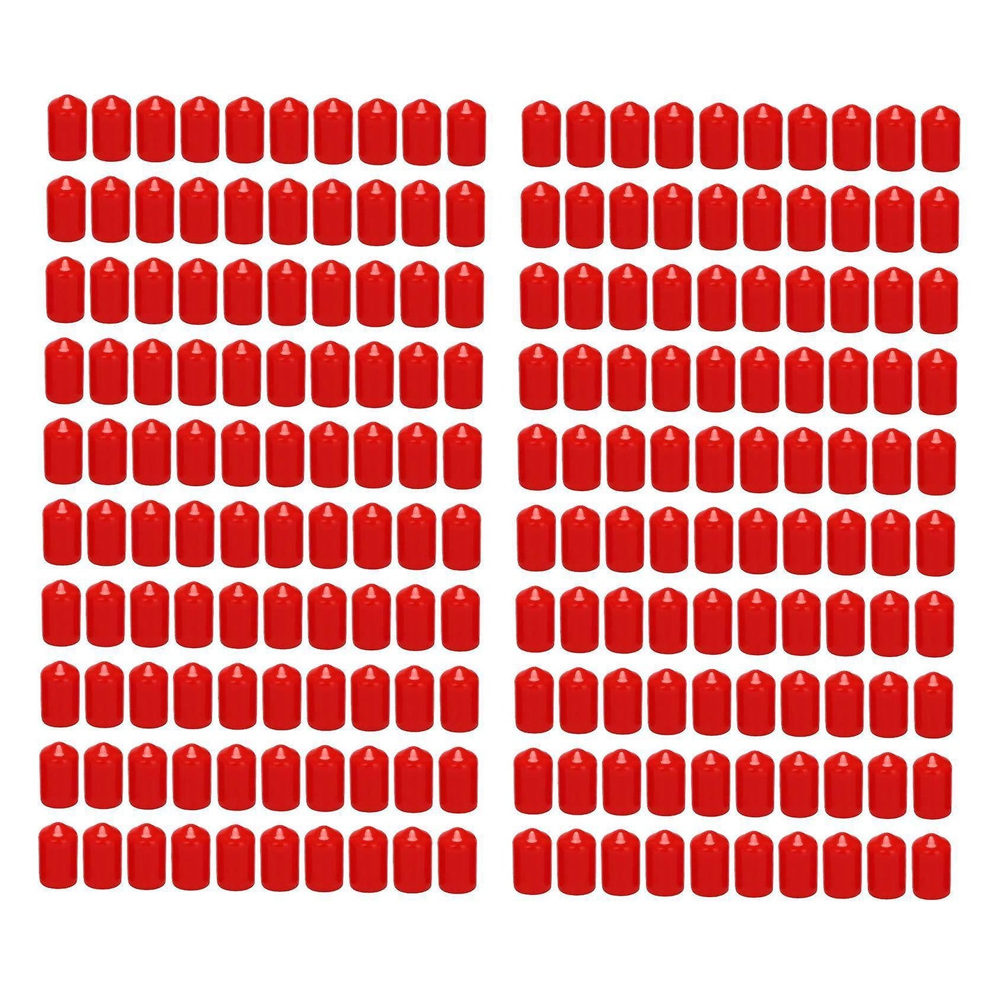 100pcs Rubber End Caps 9.5mm Id Pvc Round Tube Bolt Cap Cover Red