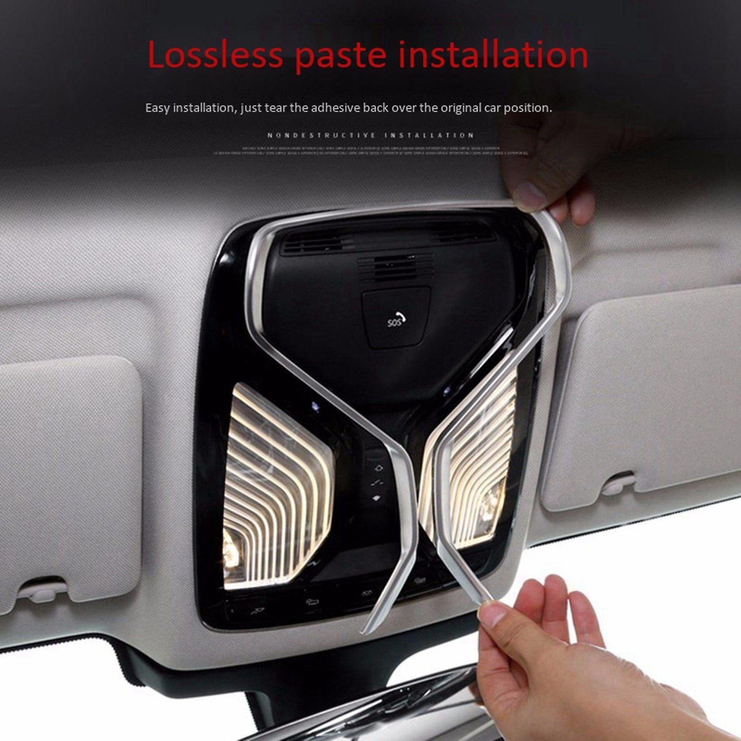 Reading Light Trim Cover Chrome Silver Trim Strip Decoration For-bmw