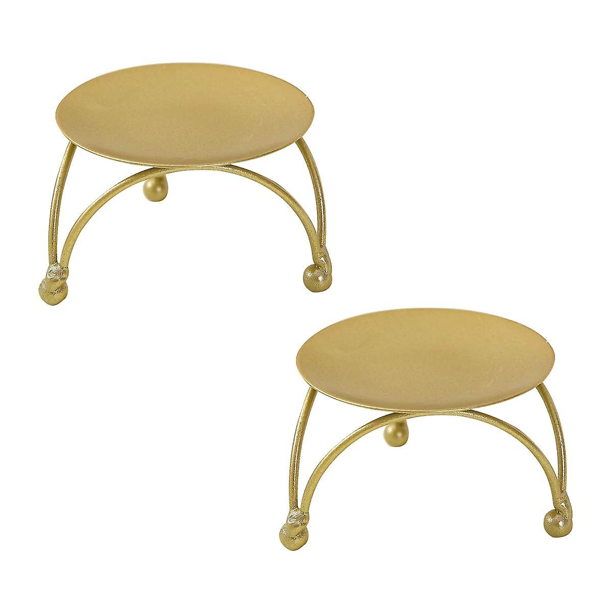 2 Pack Iron Candle Holders,(2.8inch Diameter)fit Led&wax Candles,gold
