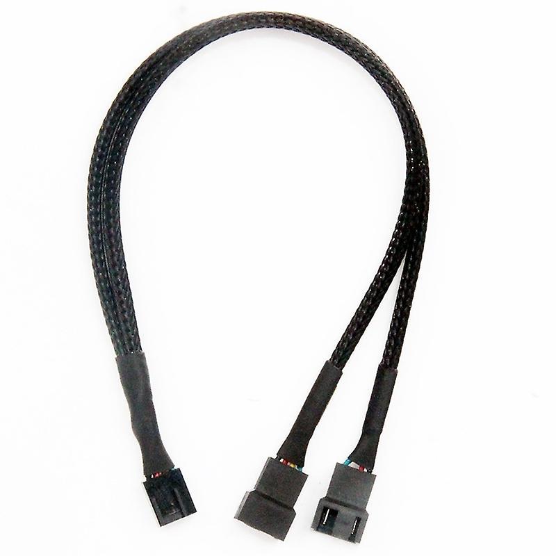 3pcs Pwm Fan Splitter Cable 2way 4pin Y Sleeved Extension Power Cable
