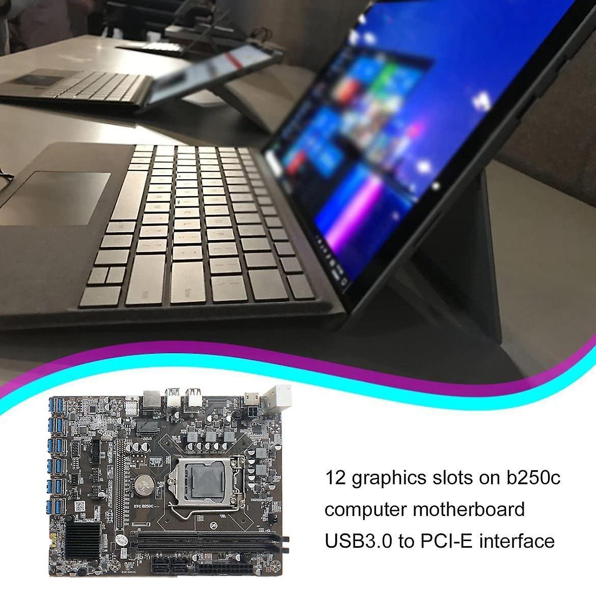 B250c Btc Mining Motherboard G3900 Cpu 12xpcie to Usb3.0 for Btc