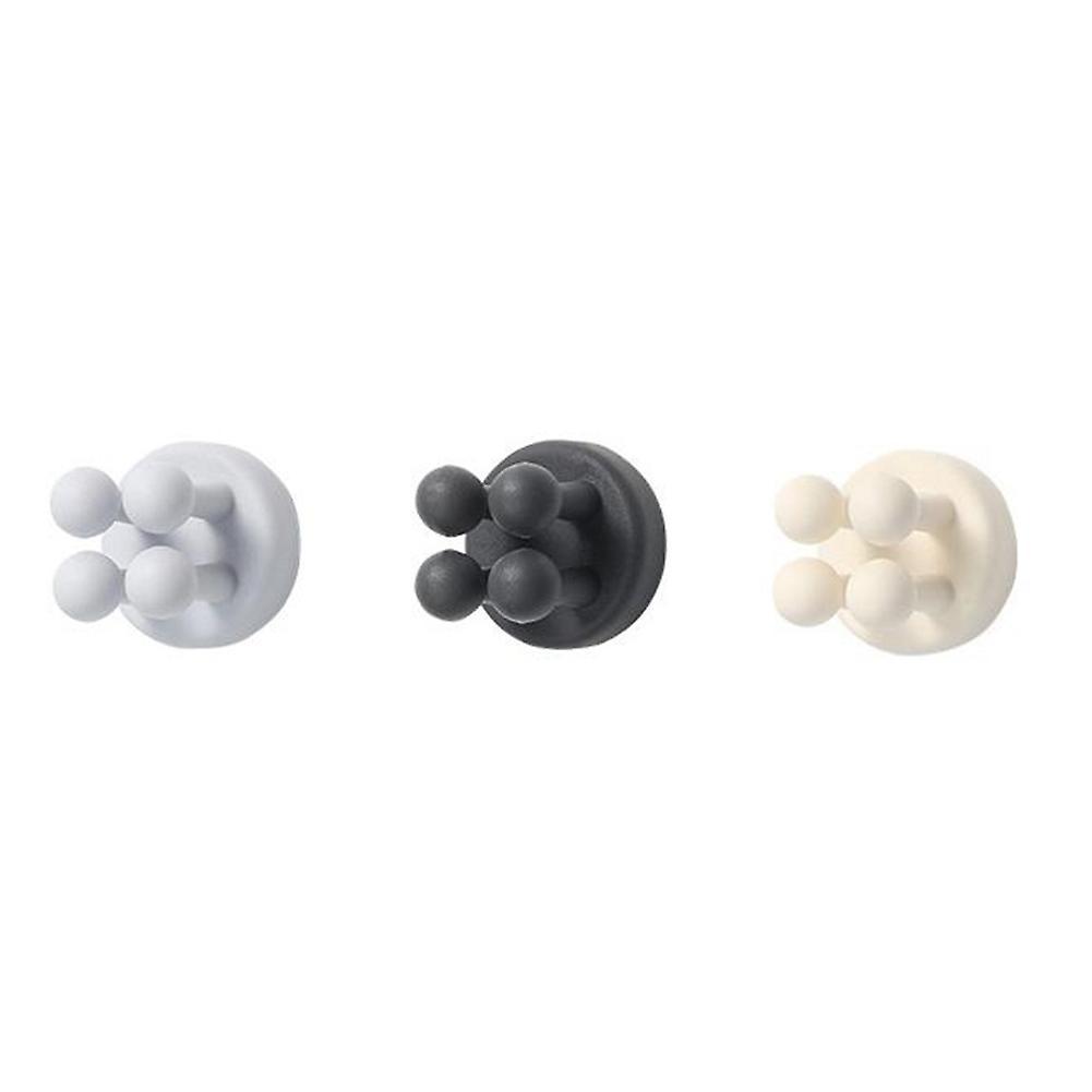 Adhesive Hooks Plug Cable Utility Silicone Hooks (3 Pcs 3 Color B)