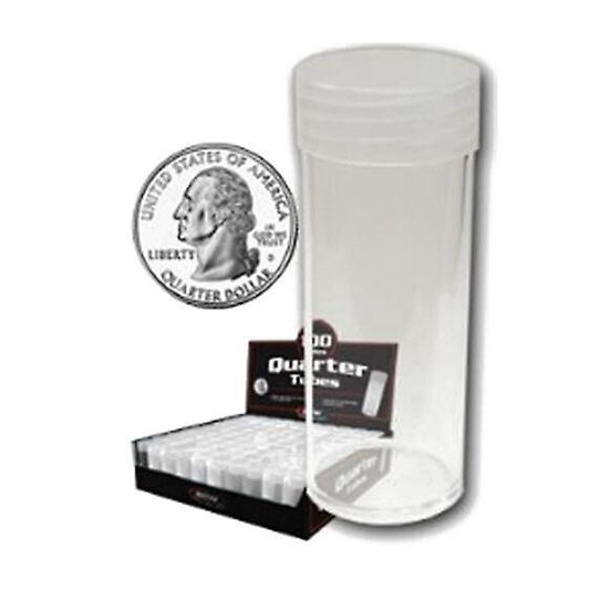 Bcw 10x Coin Storage Tubes, Transparent Plastic for Pennies, 71.4mm