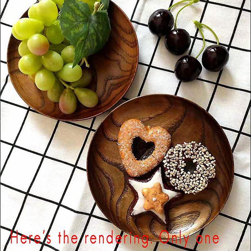 Round Solid Wood Plate Whole Acacia Wood Fruit Dishes Wooden Saucer