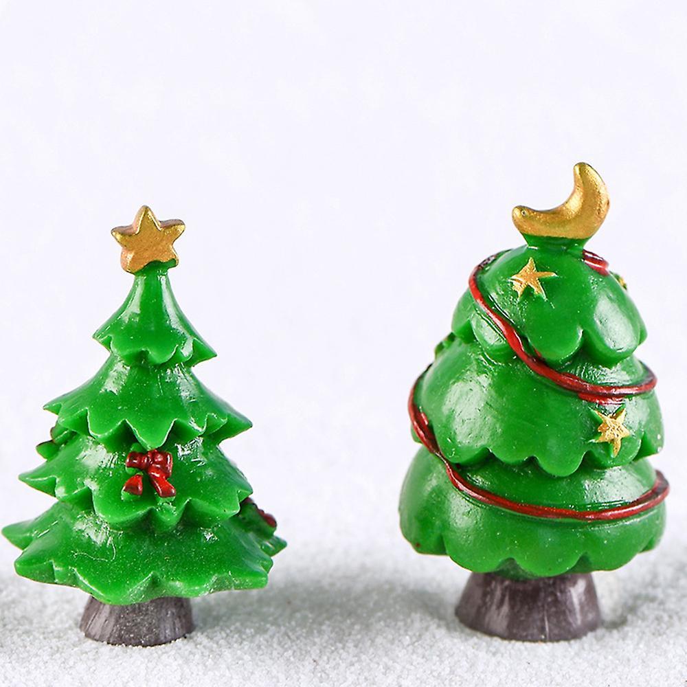 7pcs Mini Christmas Tree Ornaments Micro-landscape for Home Decor