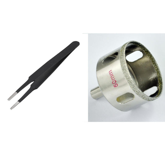 Silver Tone Diamond Tipped Glass Drilling Hole Saw 50mm