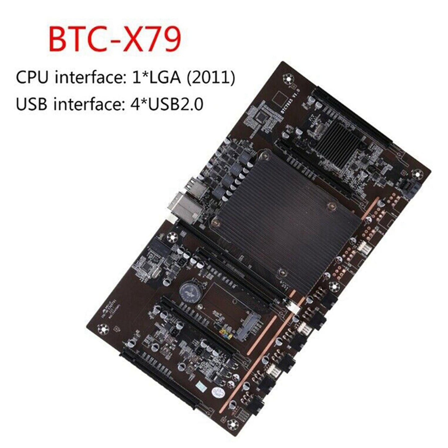 Btcx79 H61 Mining Motherboard with E5 2620 Cpu+fan+switch Cable Ddr3