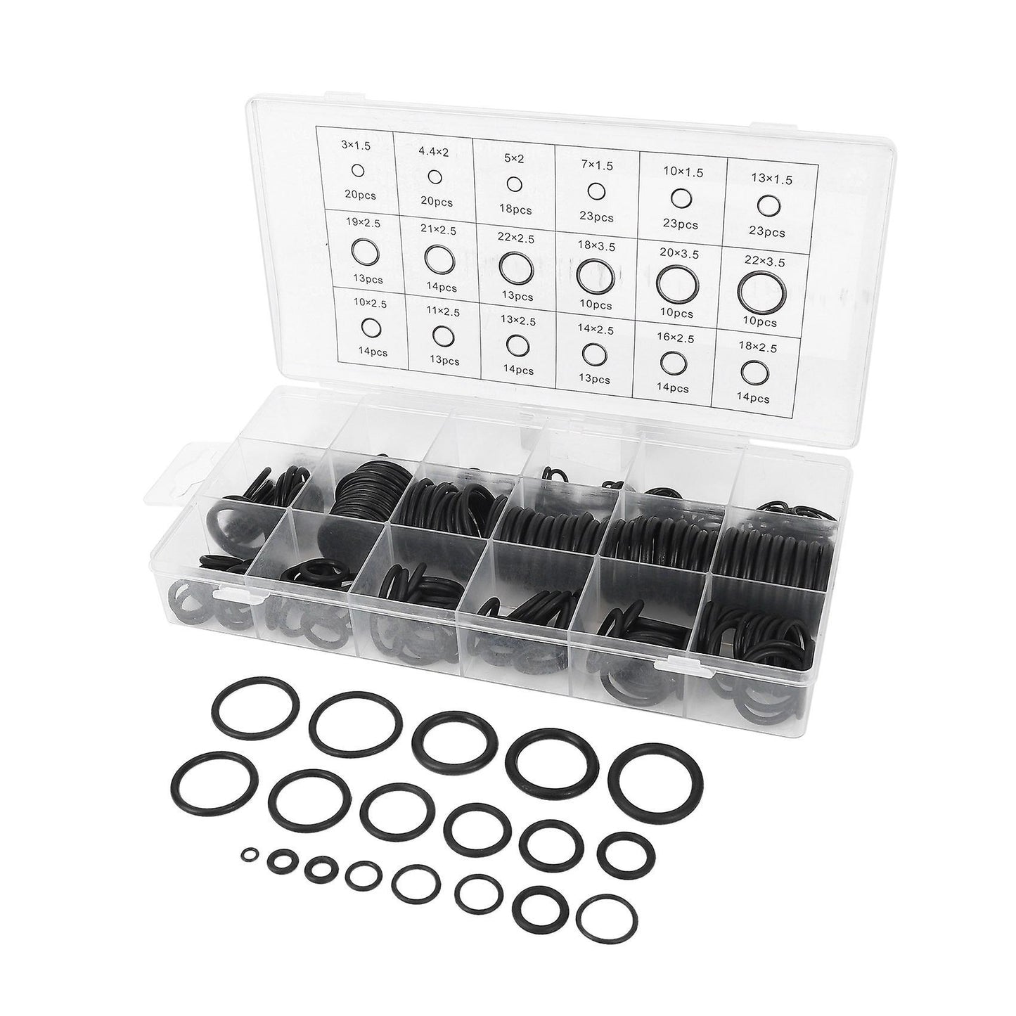 279 Pcs Rubber O-ring Gasket Ring Assortment Kits