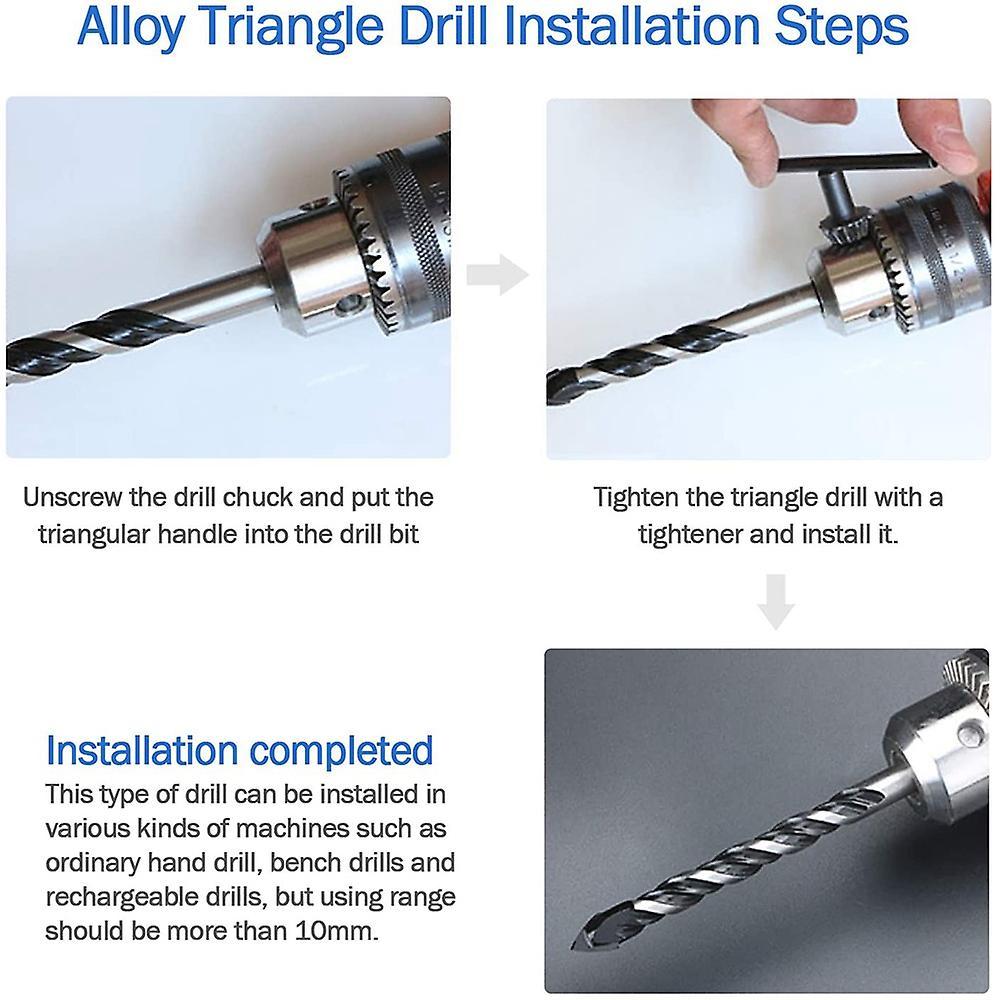 10pcs Masonry Tile Drill Bit for Brick Concrete Wall Wood Plastic