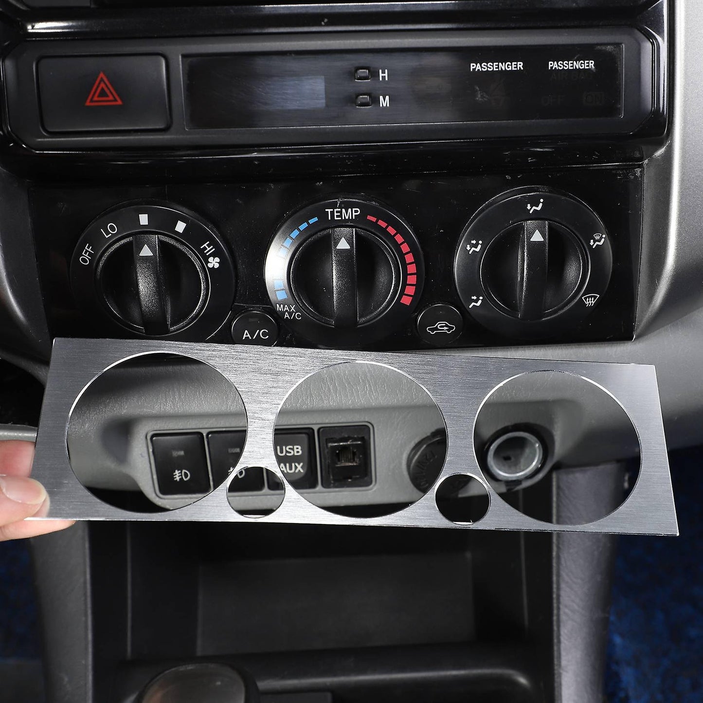 For Toyota Tacoma Car Air Conditioning Panel Aluminum Alloy Silver