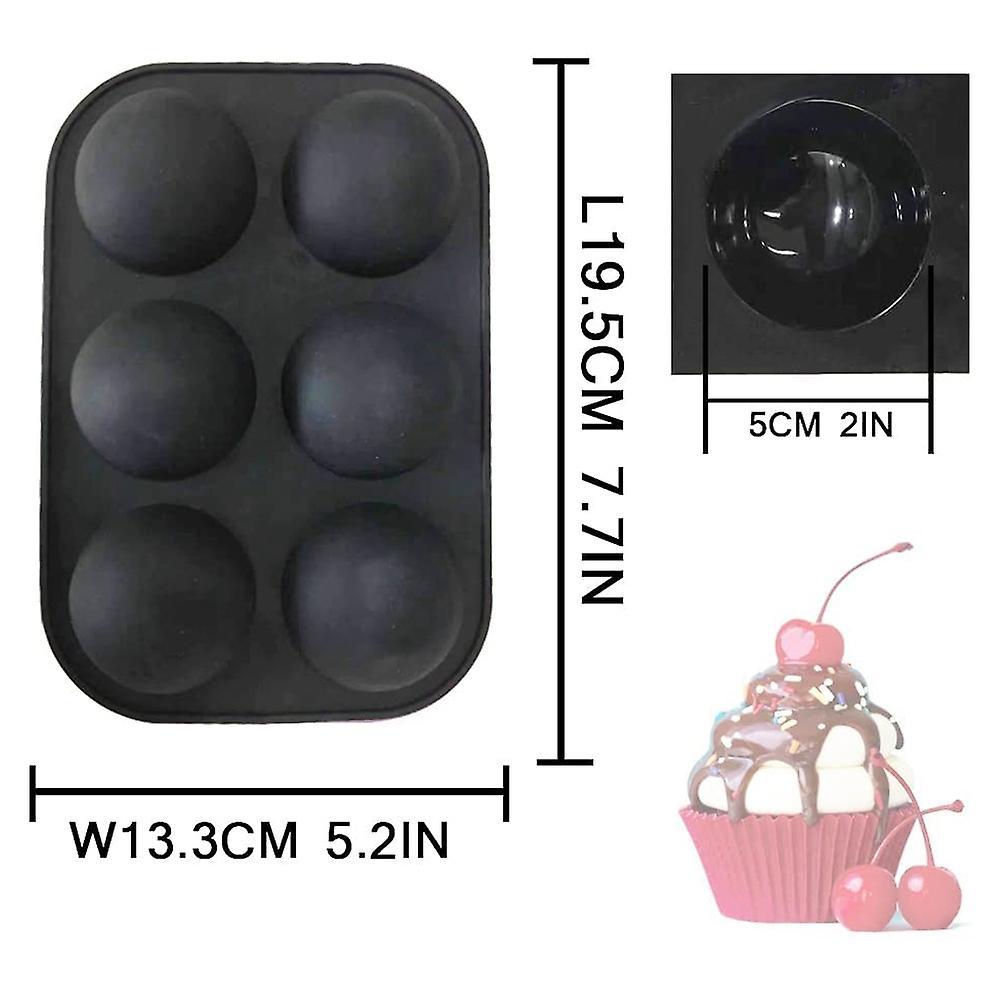 3 Pack Silicone Hot Chocolate Molds, Half Sphere Chocolate Mold