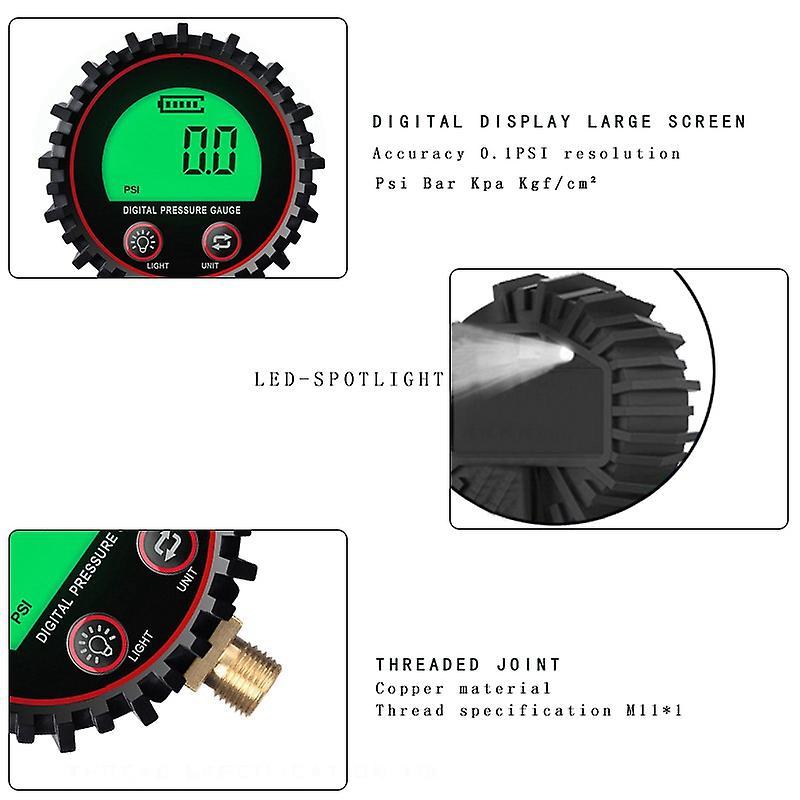 Digital Car Tire Air Pressure Inflator Gauge Lcd Display M11