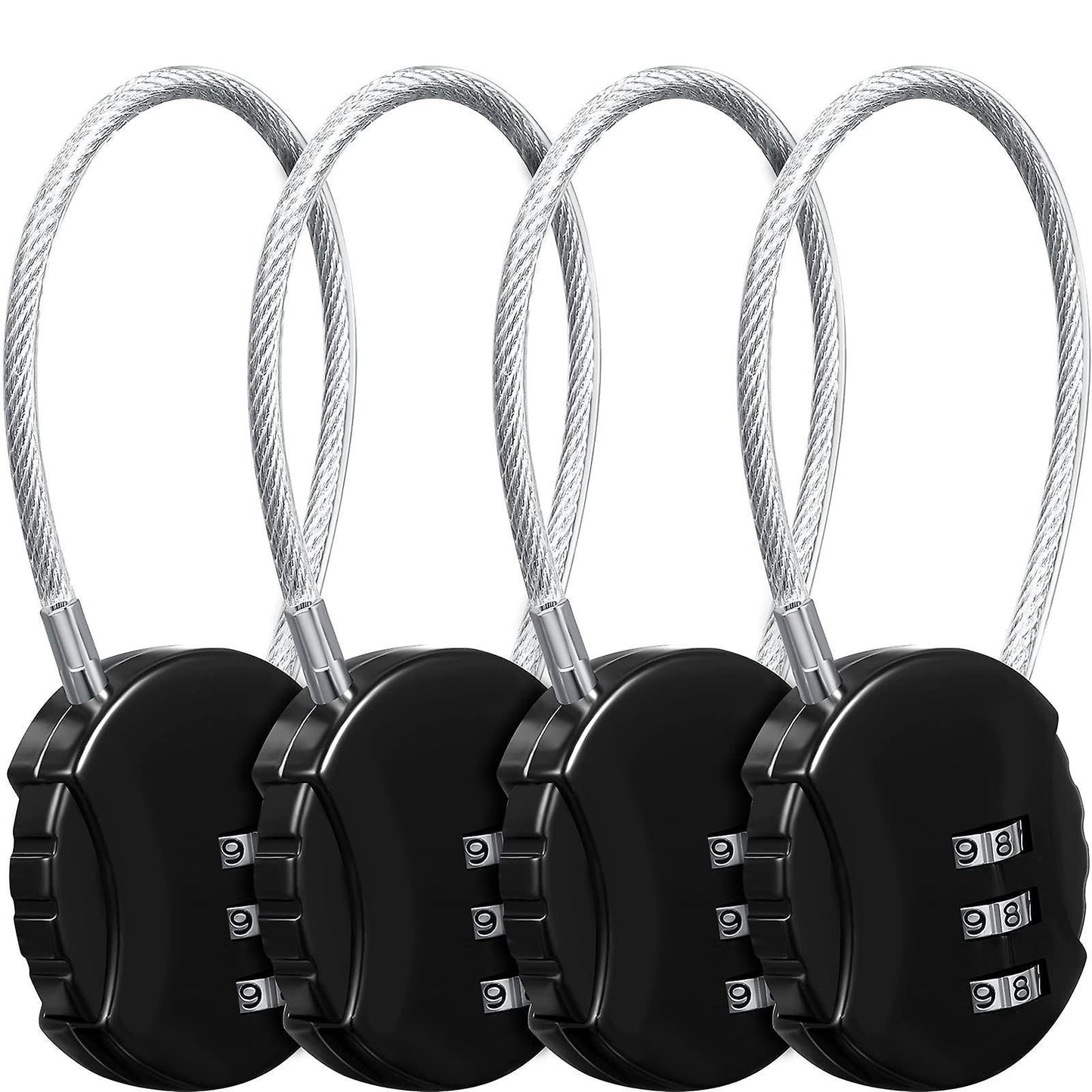 4 Pieces 3 Digit Padlock for School Gym Locker, Sports Locker, Fence