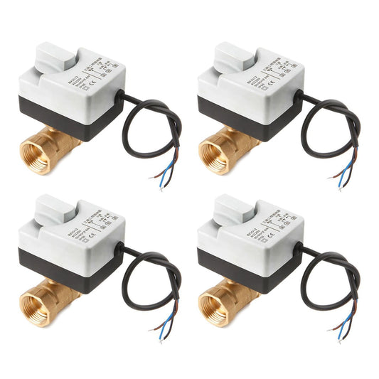 4x Ac220v Dn15 2 Way 3 Wires Motorized Ball Valve Electric Actuator