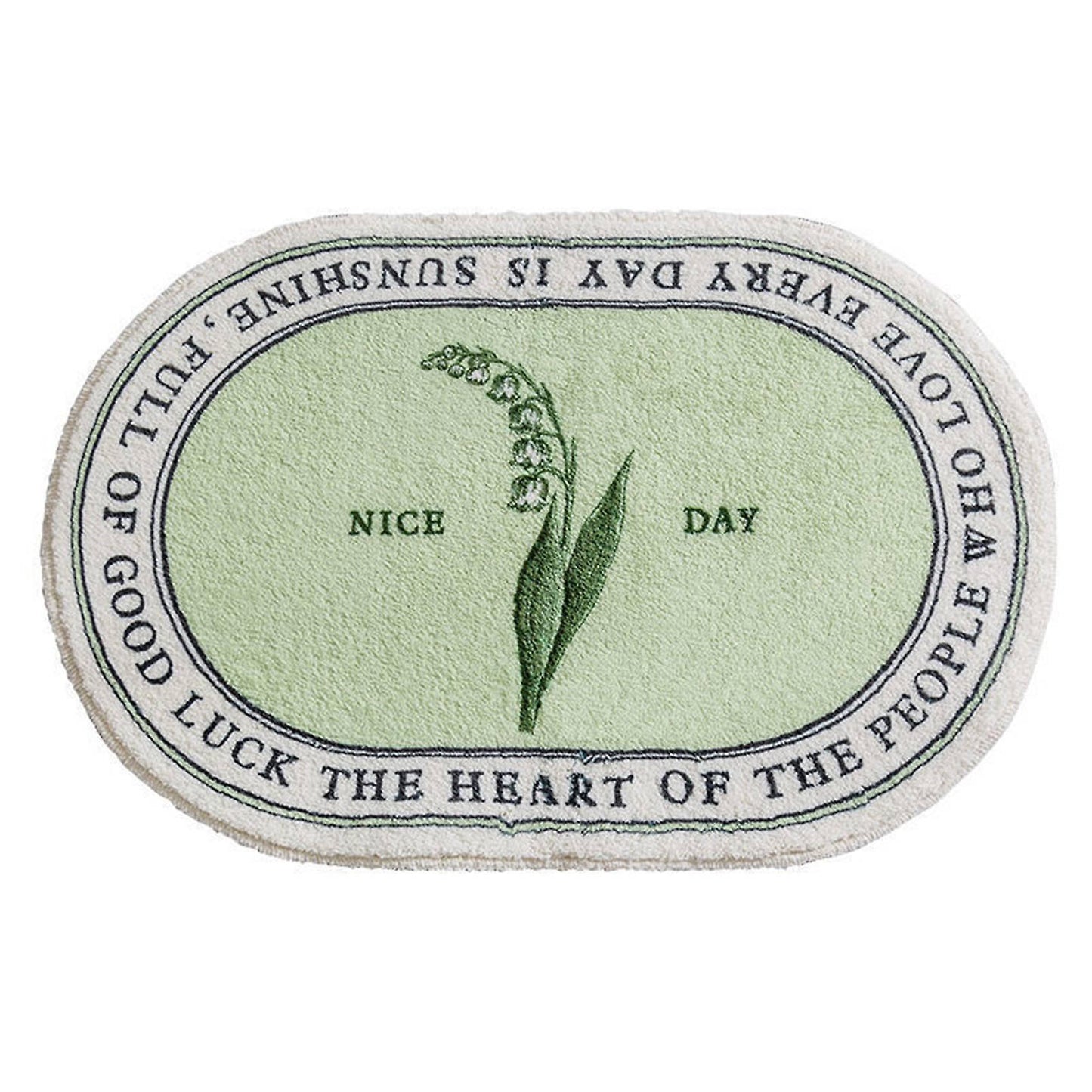 Oval Bathroom Mat Plants Carpet Nordic Welcome Doormat Home Decor C