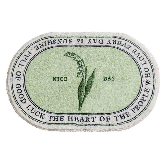 Oval Bathroom Mat Plants Carpet Nordic Welcome Doormat Home Decor C