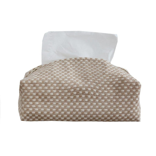 Jute Simple Tissue Box Pumping Tissue Case Car Towel Home Decor-a