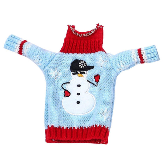 New Year Snowman Elk Creative Wine Bottle Set Decorations,snowman