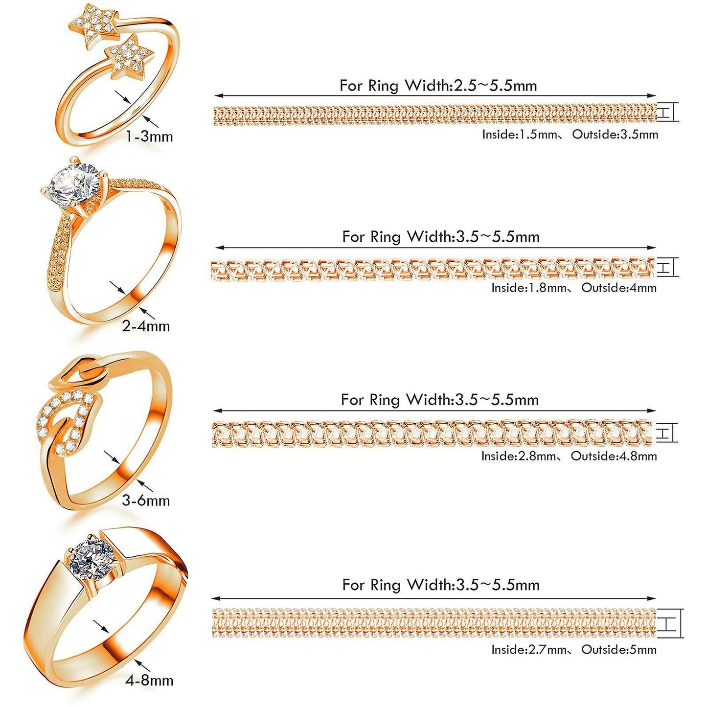 Invisible Ring Size Adjusters Invisible Clip Guard Resizer