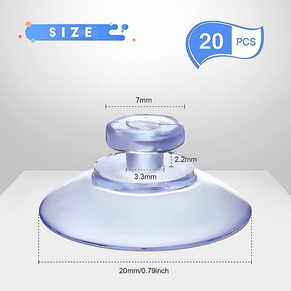 100pcs Transparent Suction Cups, for Outdoor, Kitchen,window 20mm