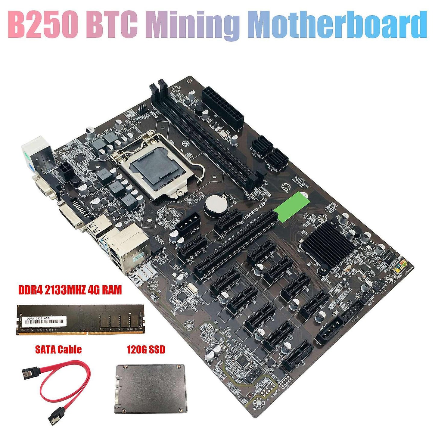 B250 Btc Mining Motherboard with Ddr4 4gb 2133mhz for Btc Miner