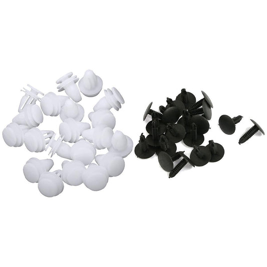 20 Pcs Car White Rivet Door Trim Clips Fastener