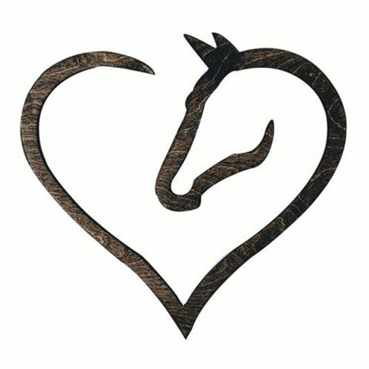 Hanging Love Horse Heart Wooden Wall Art Home Decor Wooden Horse
