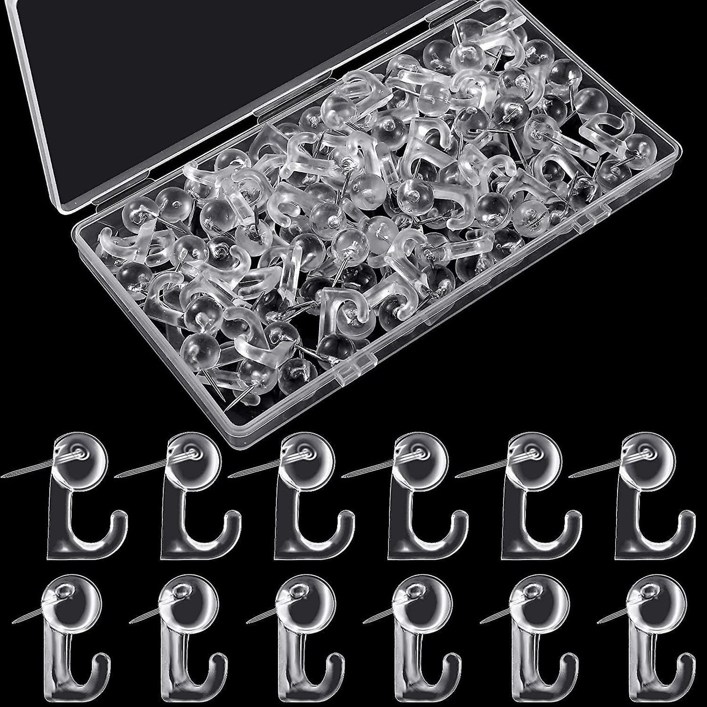 Push Pin Hooks Plastic Heads Pin Tacks for Cork Board Map Photos