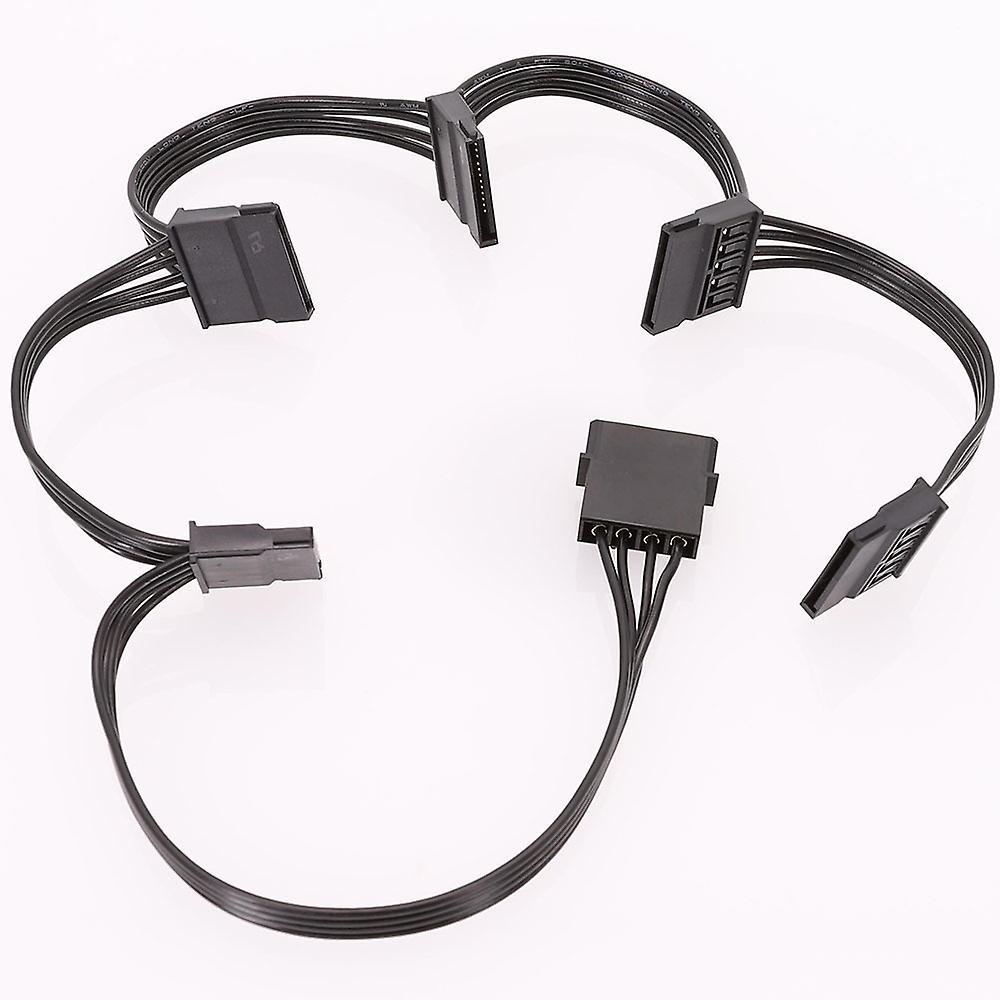 2pcs Molex 4pin Ide to 5 Sata 15pin Hard Drive Power Splitter Cable