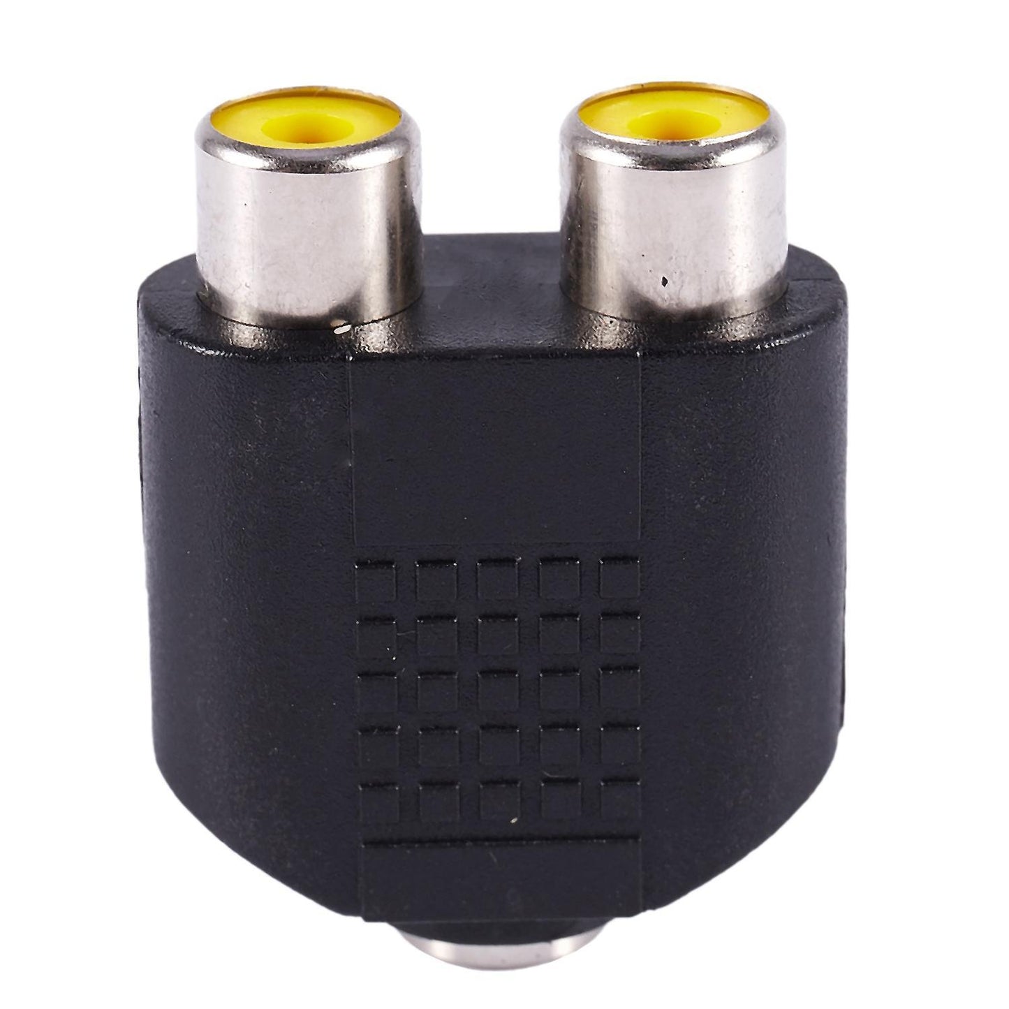 3.5mm Female Socket to Dual Female Rca Jack Av Adapter Splitter Black