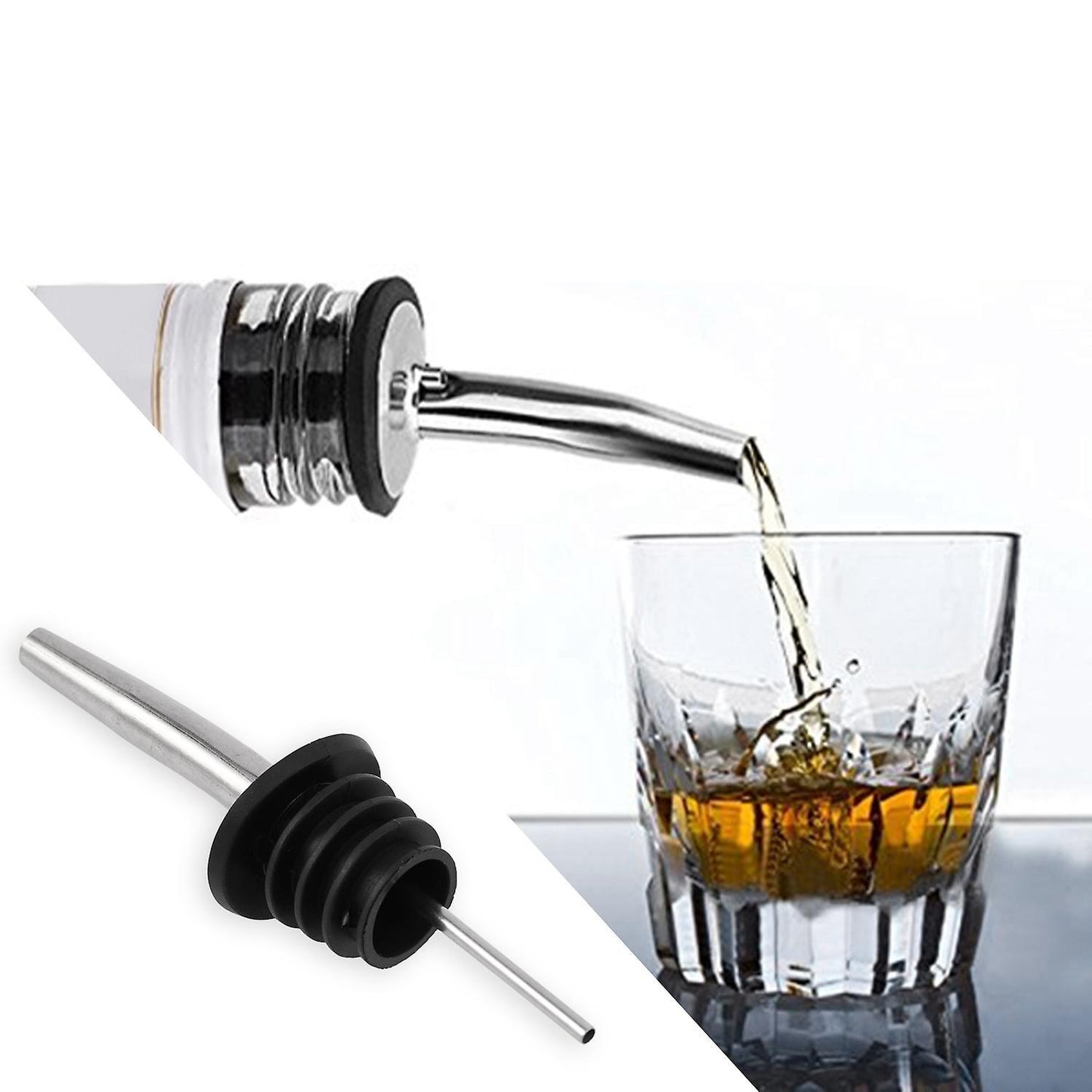 8 Pack Liquor Pour Spout Set Stainless Steel Olive Oil Bottle