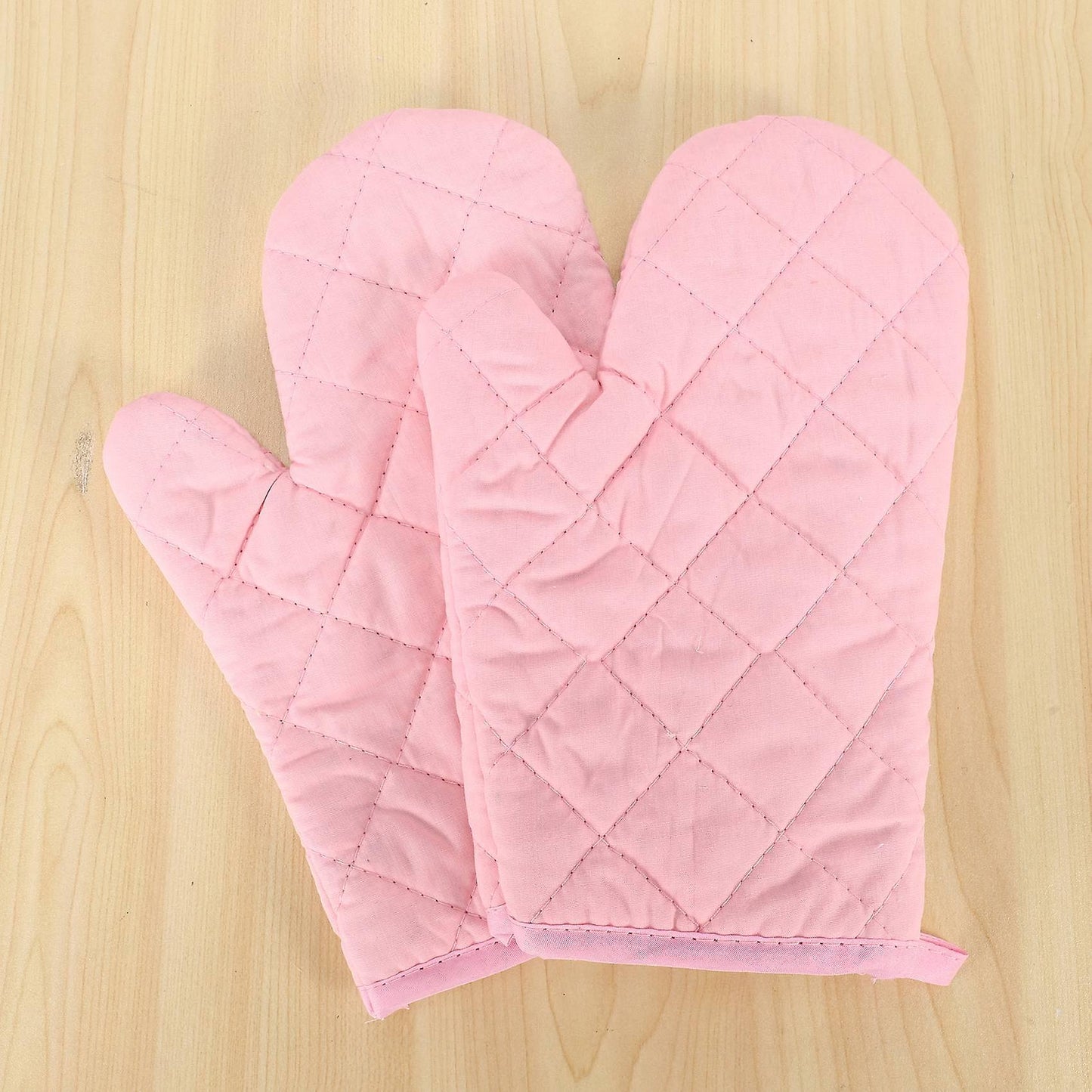 1 Pair Craft Cotton Oven Glove Pot Holder Cooking Mitts Pink