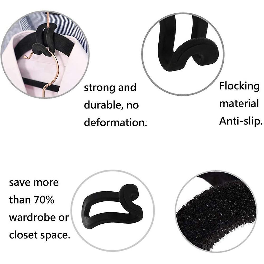 40pcs Flocking Mini Hanger Non-slip and Space-saving Stacking Hooks