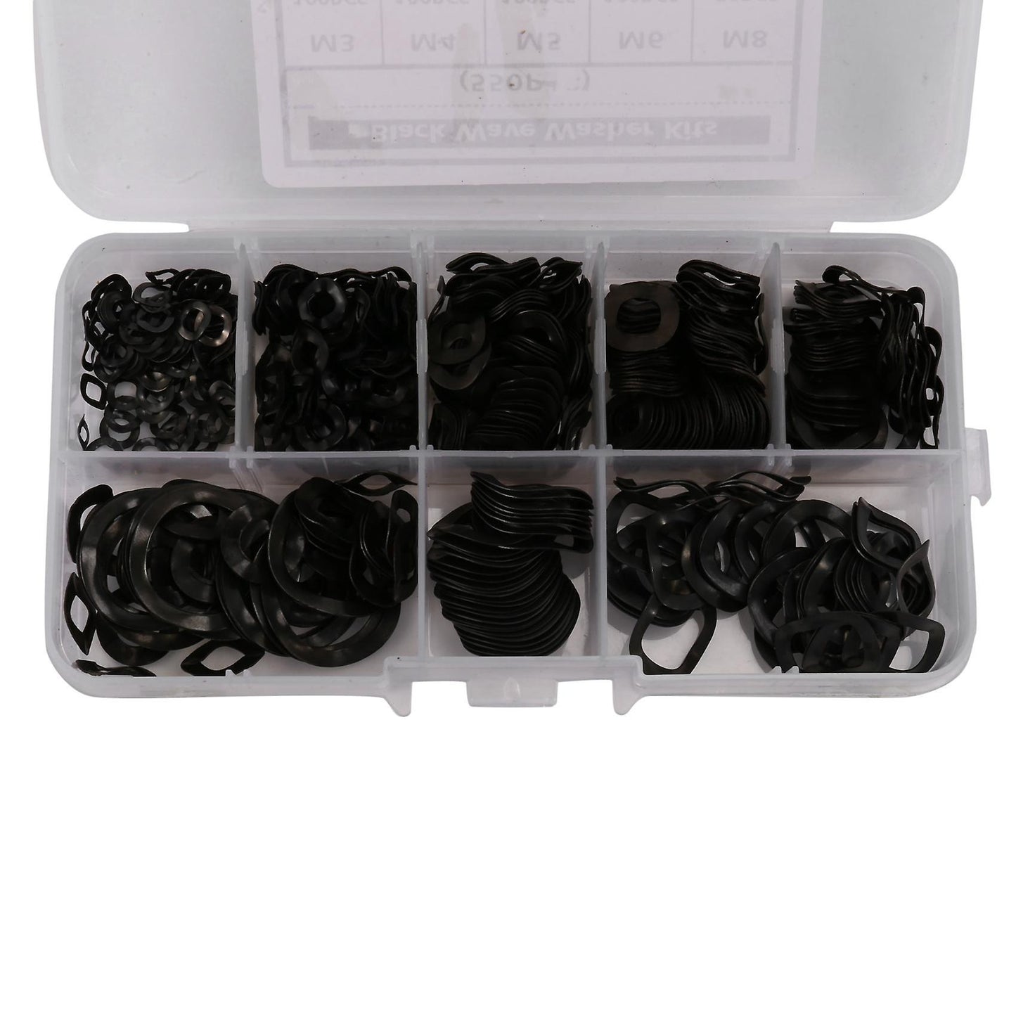 Black Steel Ring Washers 65mn Kits-m3 M4 M5 M6 M8 M10 M12 M16 550 Pcs