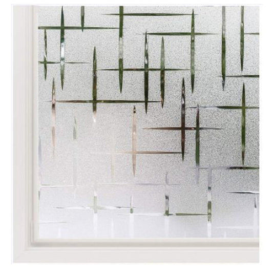 3d Cross Pattern Frosted Non-adhesive Static Sticker Privacy Film