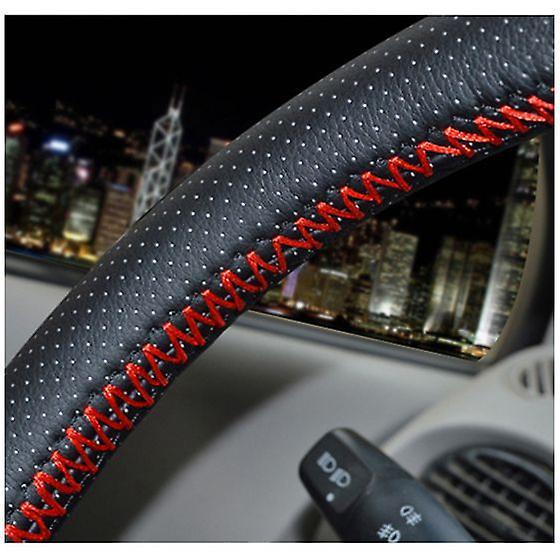 Braid On The Steering Wheel Pu Leather Car Steering Wheel Cover