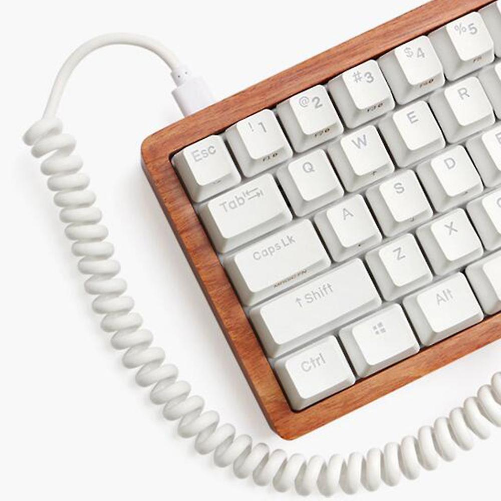 Usb C Coiled Cable Wire Mechanical Keyboard Usb Cable,white