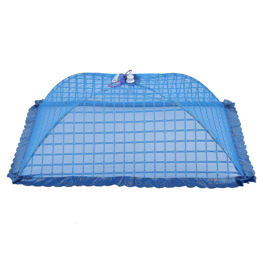 Set Of 1 Square Mesh Screen Umbrella Food Cover Tents 72x51cm(blue)