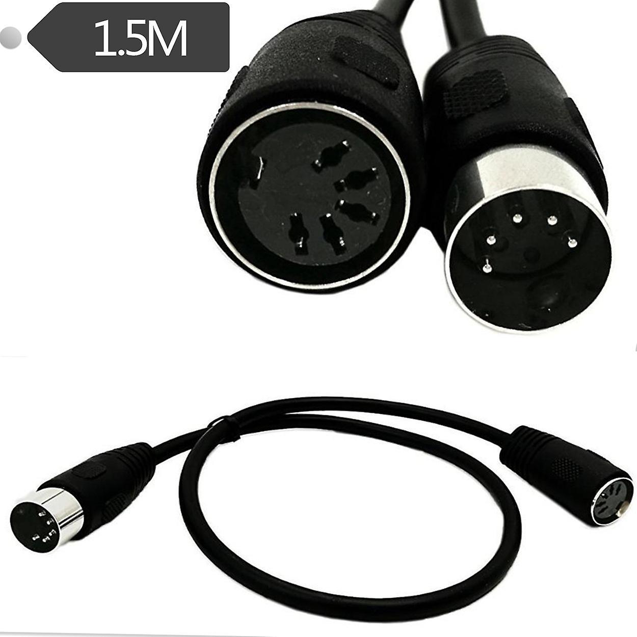 5-pin Din Male to Female Midiat Adapter Cable for Midi Keyboard 1.5m