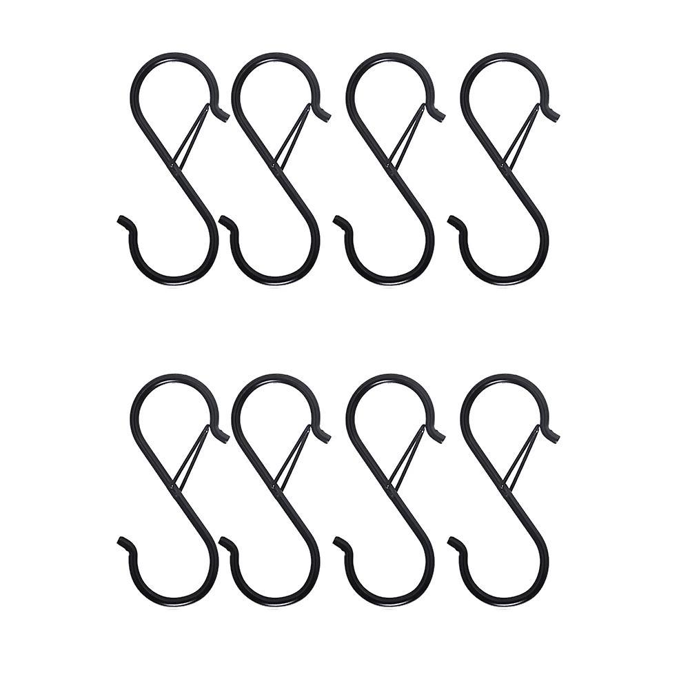 8pcs S Hooks for Hanging for Kitchen Utensil and Closet Rod - Black