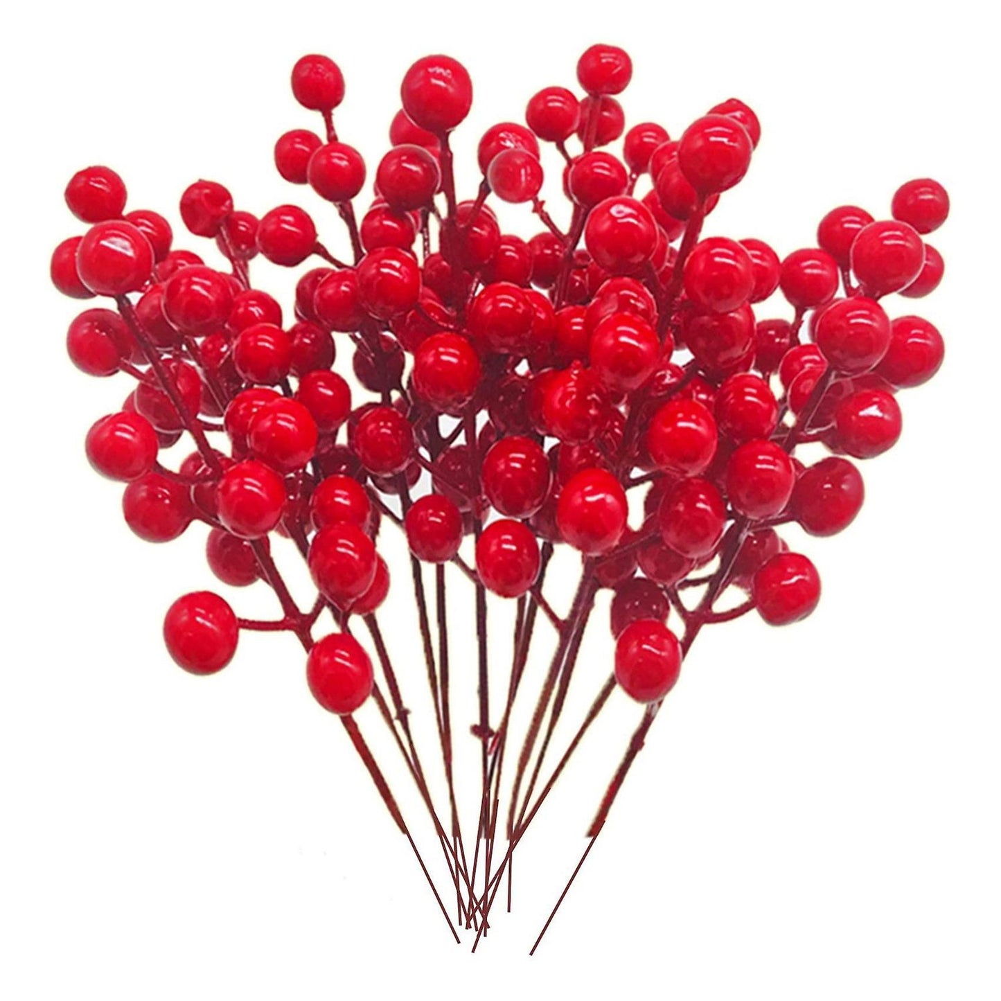 24 Pack 7.9 Inch Christmas Berries Holly Branch for Christmas Tree