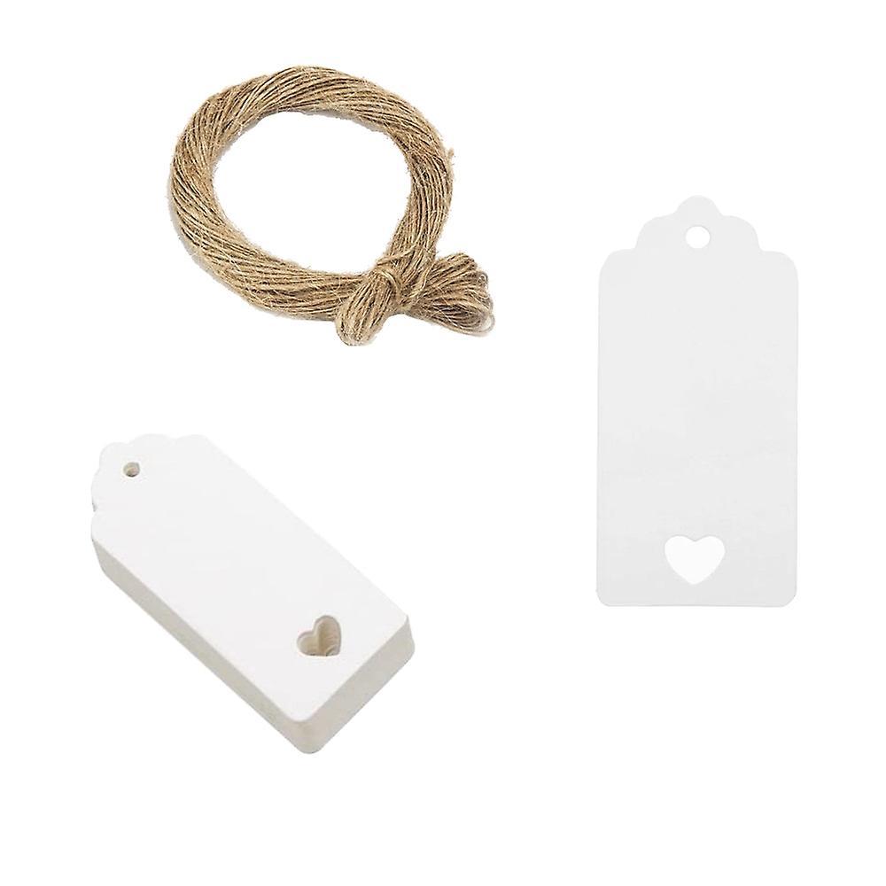 100pcs Kraft Paper Tags Gift Tags Blank with Hollow Heart