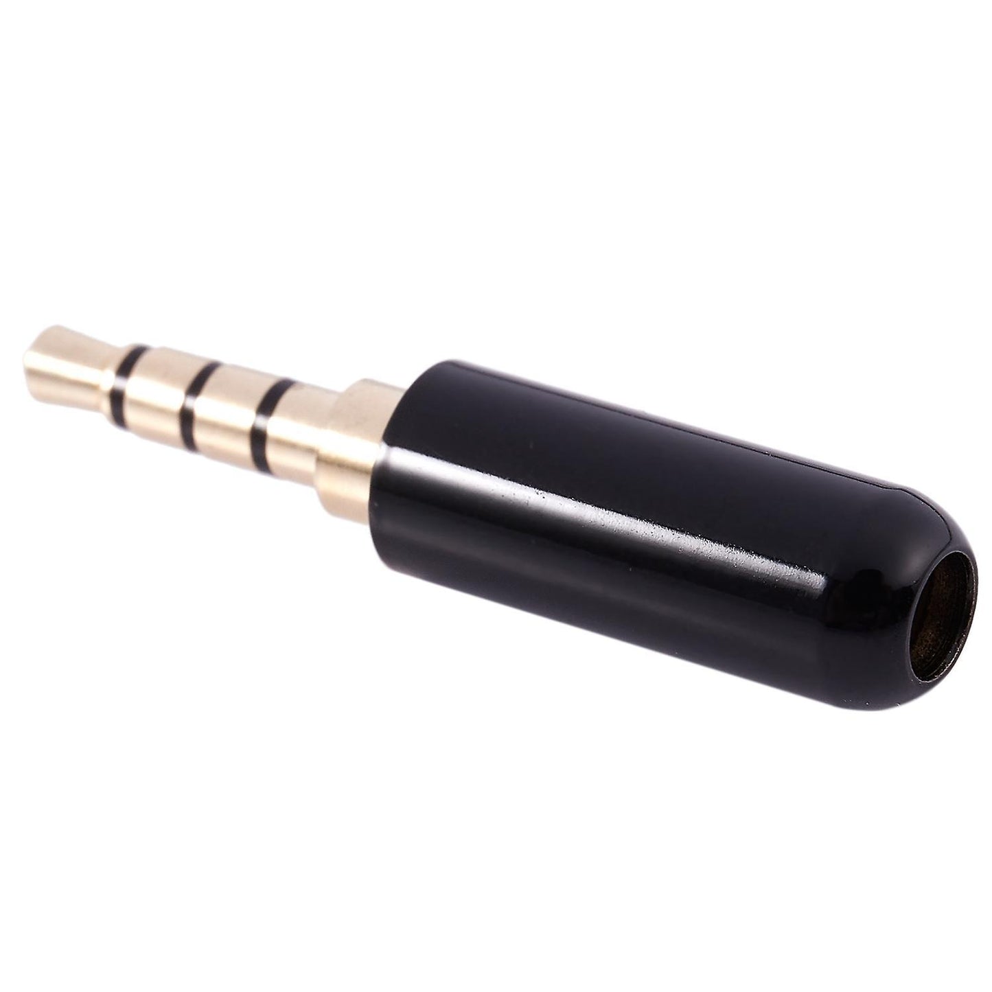 3.5mm 4 Pole Male Plug Solder Connector Gold Tone Black for 4mm Cord